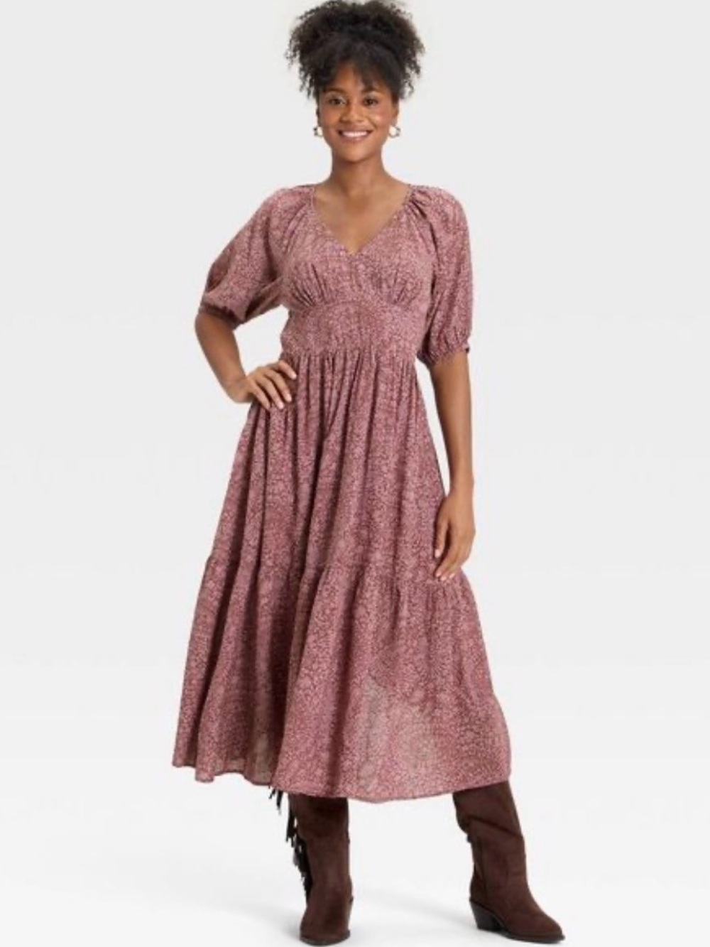 Universal Thread Mauve Floral Sleep Top - Women's Pajama Shirt